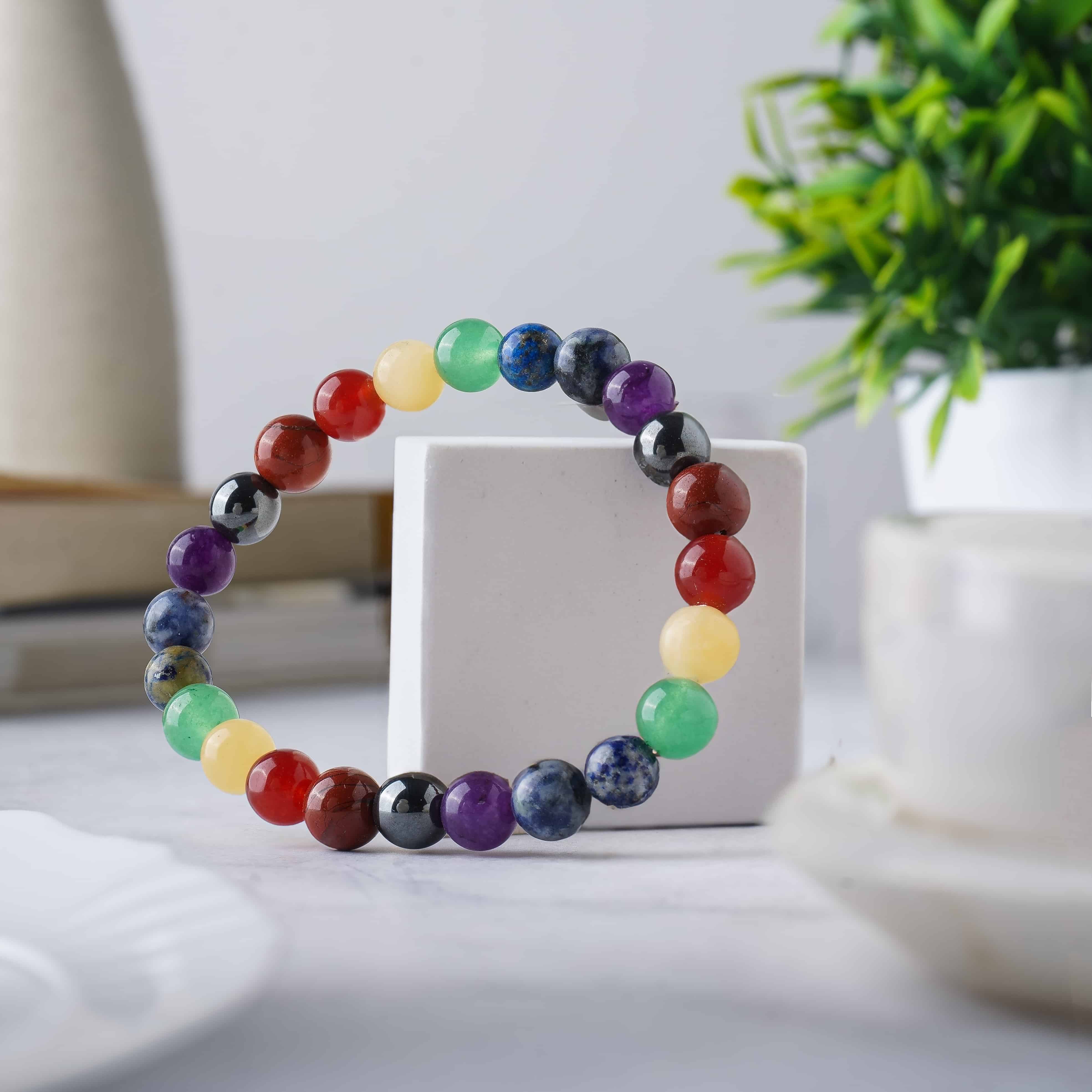 7 Chakra With Lava Bracelet