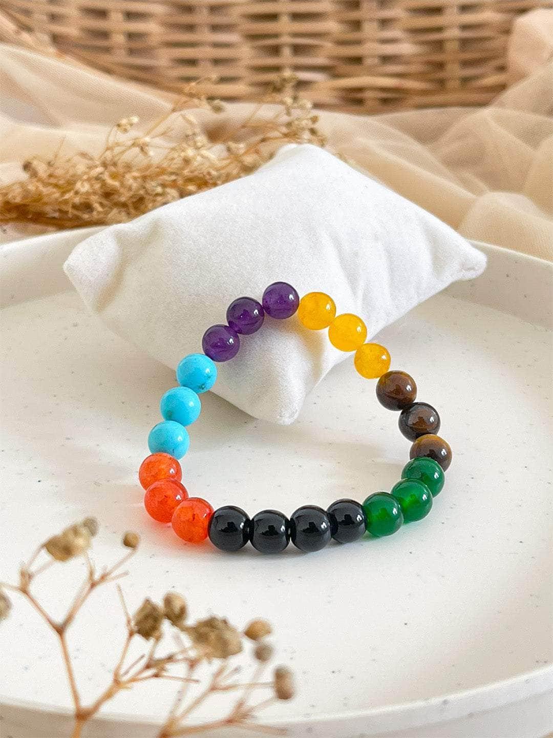 7 Chakra With Lava Bracelet